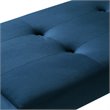 Posh Living Myles Tufted Velvet Bench with Stainless Steel Legs in Blue/Gold