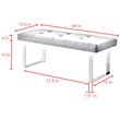 Posh Living Myles Tufted Velvet Bench with Stainless Steel Legs in Blue/Gold