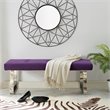Posh Living Myles Tufted Velvet Bench with Stainless Steel Legs in Purple/Chrome