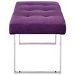 Posh Living Myles Tufted Velvet Bench with Stainless Steel Legs in Purple/Chrome