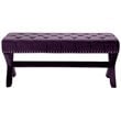 Posh Living Kennedy Tufted Velvet Bench with Nailhead Trim in Purple