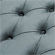 Posh Living Kennedy Tufted Linen Fabric Bench with Nailhead Trim in Slate Blue