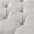 Posh Living Kennedy Tufted Linen Fabric Bench with Nailhead Trim in Cream/White