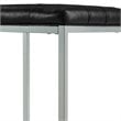 Posh Living Nolan Tufted Faux Leather Cube Ottoman with Metal Frame in Black