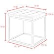 Posh Living Nolan Tufted Faux Leather Cube Ottoman with Metal Frame in Black
