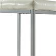 Posh Living Nolan Tufted Faux Leather Cube Ottoman with Metal Frame in White