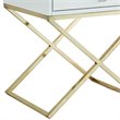 Posh Living Brianna 1-Drawer Nightstand with X-Metal Legs in White/Chrome