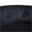 Posh Living Alena Tufted Velvet Vanity Stool with Nailhead Trim in Black