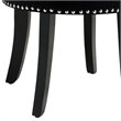 Posh Living Alena Tufted Velvet Vanity Stool with Nailhead Trim in Black