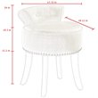 Posh Living Alena Tufted Velvet Vanity Stool with Nailhead Trim in Black