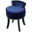 Posh Living Alena Tufted Velvet Vanity Stool with Nailhead Trim in Navy Blue