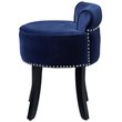 Posh Living Alena Tufted Velvet Vanity Stool with Nailhead Trim in Navy Blue