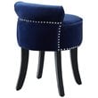 Posh Living Alena Tufted Velvet Vanity Stool with Nailhead Trim in Navy Blue