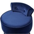 Posh Living Alena Tufted Velvet Vanity Stool with Nailhead Trim in Navy Blue