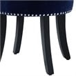 Posh Living Alena Tufted Velvet Vanity Stool with Nailhead Trim in Navy Blue