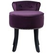 Posh Living Alena Tufted Velvet Vanity Stool with Nailhead Trim in Plum
