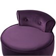 Posh Living Alena Tufted Velvet Vanity Stool with Nailhead Trim in Plum