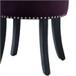 Posh Living Alena Tufted Velvet Vanity Stool with Nailhead Trim in Plum