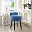 Posh Living Alena Tufted Velvet Vanity Stool with Nailhead Trim in Blue