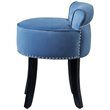 Posh Living Alena Tufted Velvet Vanity Stool with Nailhead Trim in Blue