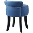 Posh Living Alena Tufted Velvet Vanity Stool with Nailhead Trim in Blue
