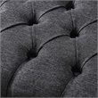 Posh Living Kennedy Tufted Linen Fabric Bench with Nailhead Trim in Dark Gray