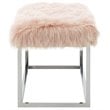 Posh Living Joseph Faux Fur Fabric Bench in Pink/Chrome