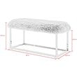 Posh Living Joseph Faux Fur Fabric Bench in Pink/Chrome