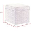 Posh Living Ruby Tufted Linen Fabric Cube Storage Ottoman with Casters in Black