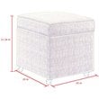 Posh Living Ruby Tufted Linen Fabric Cube Storage Ottoman with Casters in Blue