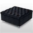 Posh Living Joshua Velvet Square Storage Ottoman with Lucite Legs in Black