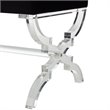 Posh Living Brayden Velvet Upholstered Bench with Acrylic X-Legs in Black