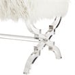 Posh Living Brayden Faux Fur Fabric Upholstered Bench with Acrylic X-Legs Cream