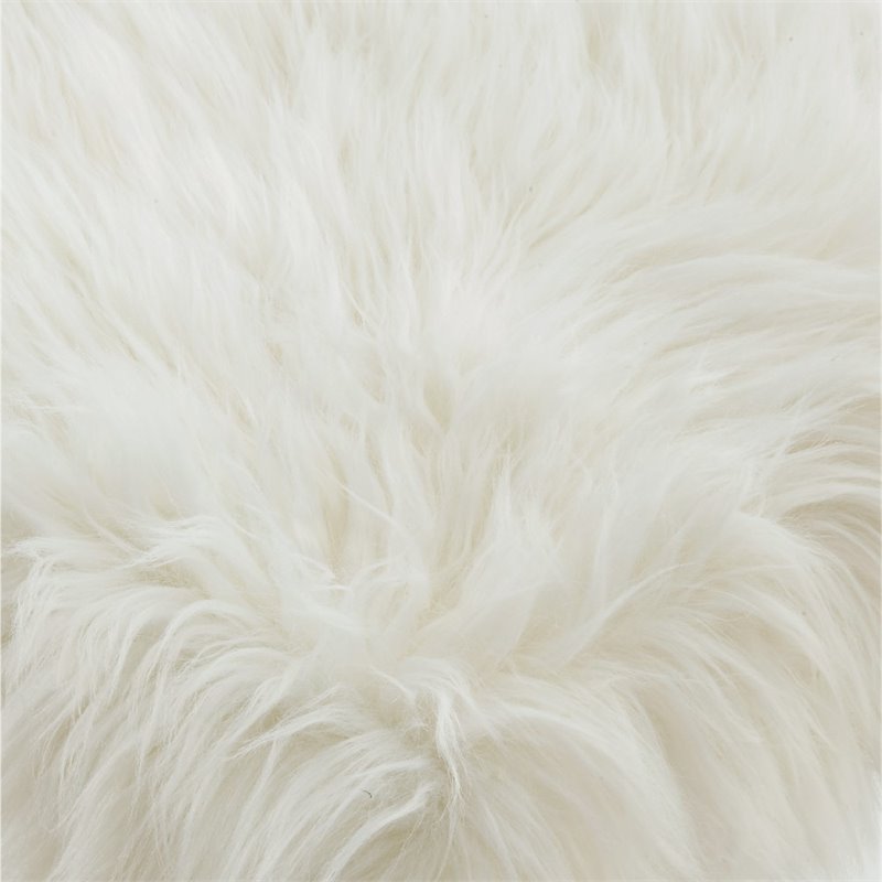 Posh Colin Fur Fabric Upholstered Bench with Stainless Steel Legs - White/Gold