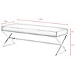 Posh Colin Fur Fabric Upholstered Bench with Stainless Steel Legs - White/Gold