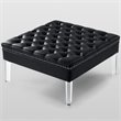 Posh Luke Tufted Faux Leather Oversized Ottoman with Acrylic Legs in Black