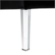 Posh Luke Tufted Faux Leather Oversized Ottoman with Acrylic Legs in Black