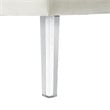 Posh Luke Tufted Faux Leather Oversized Ottoman with Acrylic Legs in White