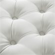 Posh Luke Tufted Faux Leather Oversized Ottoman with Acrylic Legs in White