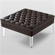 Posh Luke Tufted Faux Leather Oversized Ottoman with Acrylic Legs in Espresso