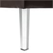 Posh Luke Tufted Faux Leather Oversized Ottoman with Acrylic Legs in Espresso