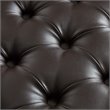 Posh Luke Tufted Faux Leather Oversized Ottoman with Acrylic Legs in Espresso