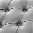 Posh Luke Tufted Faux Leather Oversized Ottoman with Acrylic Legs in Silver
