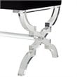 Posh Living Brayden Velvet Upholstered Ottoman with Acrylic X-Legs in Black