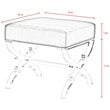 Posh Living Brayden Velvet Upholstered Ottoman with Acrylic X-Legs in Black