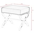 Posh Living Brayden Velvet Upholstered Ottoman with Acrylic X-Legs in Navy