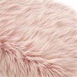 Posh Living Brayden Modern Faux Fur Fabric Ottoman with Acrylic X-Legs in Rose