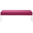 Posh Living Asher Velvet Upholstered Bench with Clear Acrylic Sides in Fuchsia