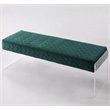 Posh Living Asher Velvet Upholstered Bench with Clear Acrylic Sides in Green
