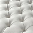 Posh Living Courtney Linen Fabric Cocktail Ottoman with Nailhead in Cream/White